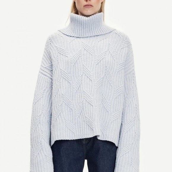 Samsoe Samsoe kei turtleneck Sweater in Gray dawn Size XS Wool Blend - Picture 2 of 13